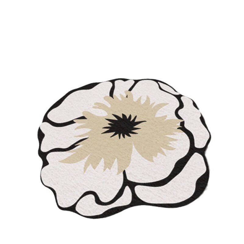 Round American cream style home living room carpet bedroom light luxury style irregular plush coffee table blanket Chashi Leila diameter 80 cm upgraded bottom imitation cashmere