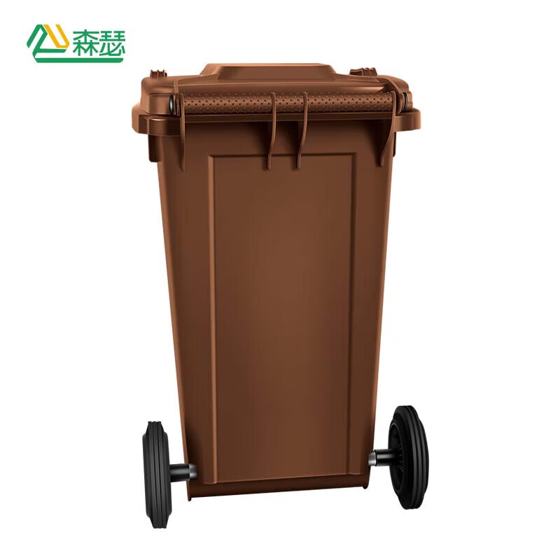 Senser large outdoor trash can with cover and wheels large capacity indoor and outdoor property outdoor hotel school brown