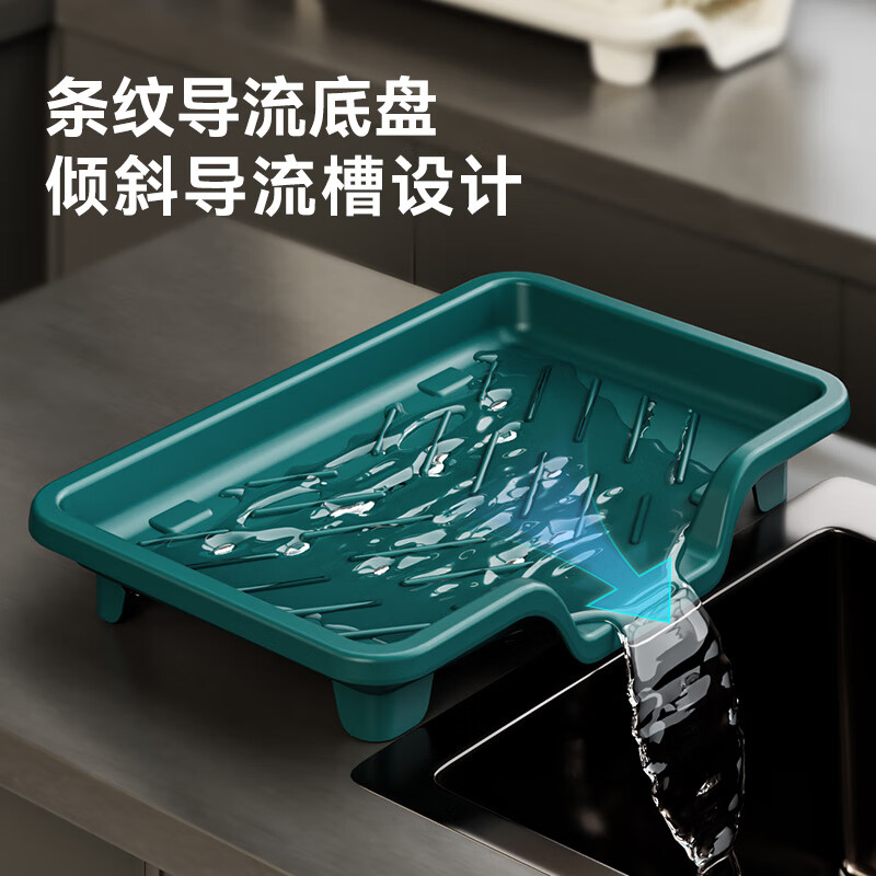 GUIG kitchen drain rack, sink side washing dish drain basket, dish rack, chopstick storage rack, tableware drain basket, honey pomelo yellow - vitality, upgraded extra thick, no water accumulation, extra large drain tray, side row - no bowl rack