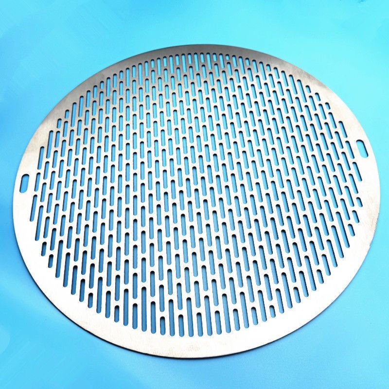 Barbecue net round large size 304 round stainless steel punched barbecue net thickened grate barbecue integrated charcoal fire food 39cm diameter one-piece barbecue net