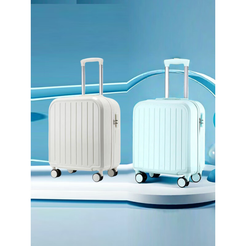 Lightweight carry-on suitcase for women 18-inch suitcase mini universal wheel trolley case for men 20-inch suitcase small leather suitcase Cornus officinalis powder - trendy style 18-inch carry-on suitcase