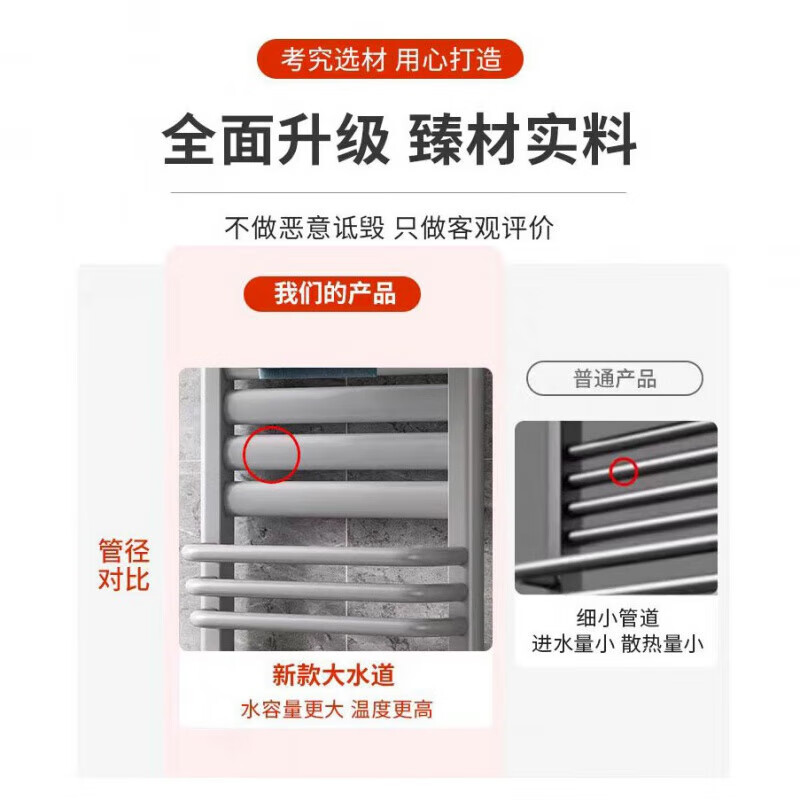 JPHZNB new radiator central heating floor heating bathroom radiator wall-mounted small basket custom radiator height center distance 60 40cm*0mm 7+4 towel bar (no product)