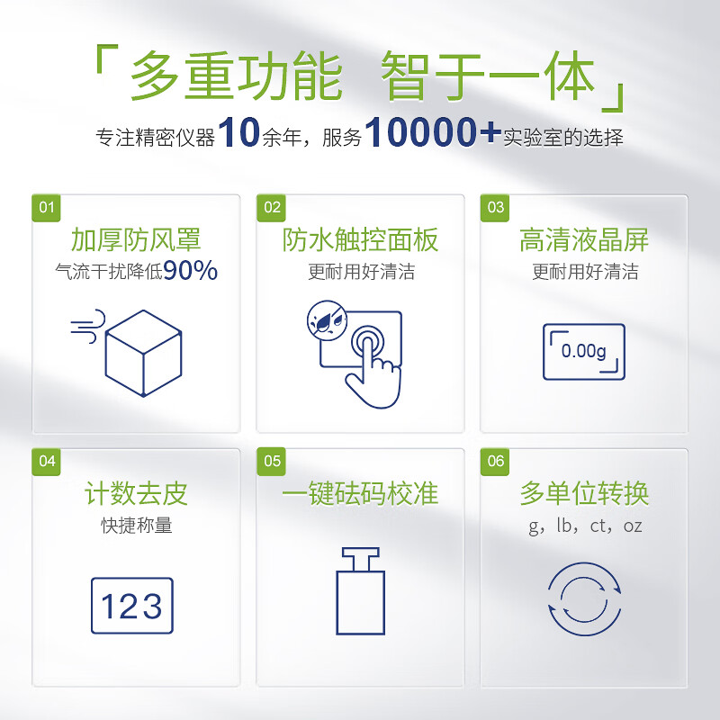Lichen electronic balance laboratory one percent precision electronic analytical balance gram scale high-precision electronic scale 0.01g percentile 0.01g/2kg range LC-YH20002 Jingcangfa