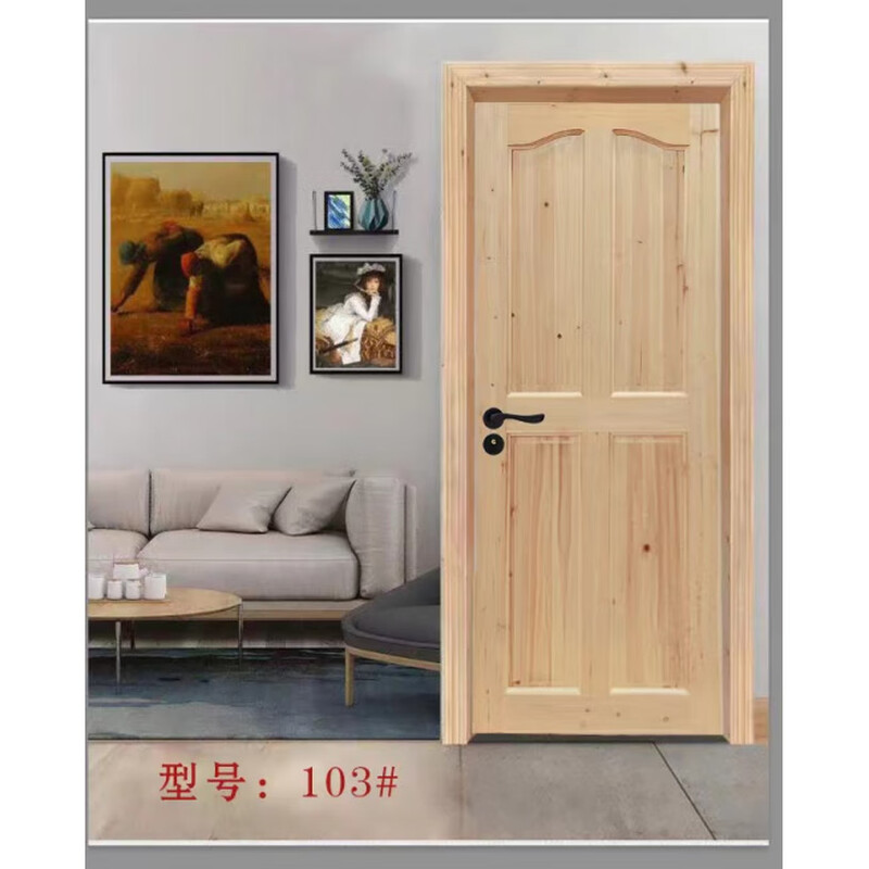 Customized fir door, antique door and window, fir log solid wood door, interior door, barn door, fan door, room bedroom door 106# single door 200*80cm (excluding door cover)