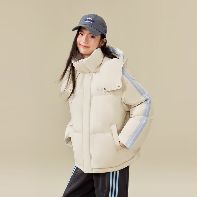 Flying in the snow 2025 new autumn style short hooded down jacket for men and women couples energetic sports youth bread trend