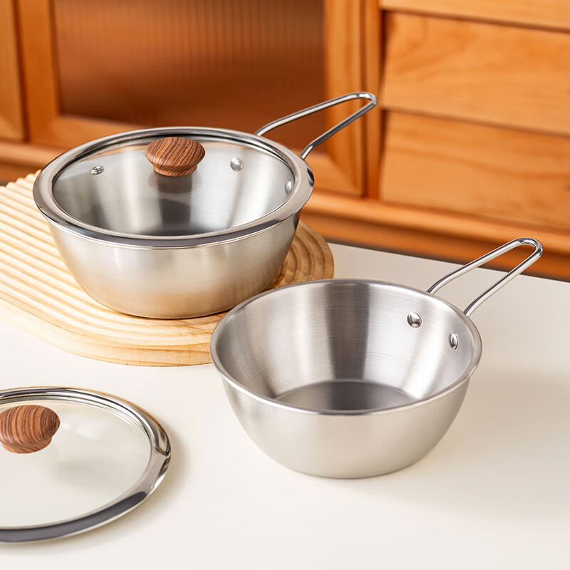 Onlycook household 304 stainless steel instant noodle bowl with lid and handle large capacity noodle pot small soup pot soup bowl