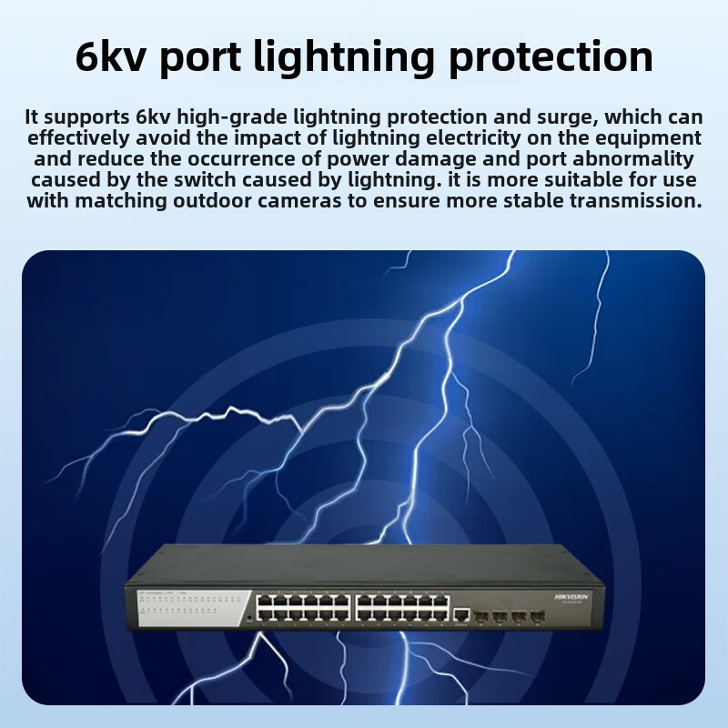 Hikvision full Gigabit three-layer core switch 2448 ports 10G aggregation Ds3E3728E 24-port Gigabit + 4-port 10G/Gigabit optical port DS-3E3728 Gigabit switch does not support POE
