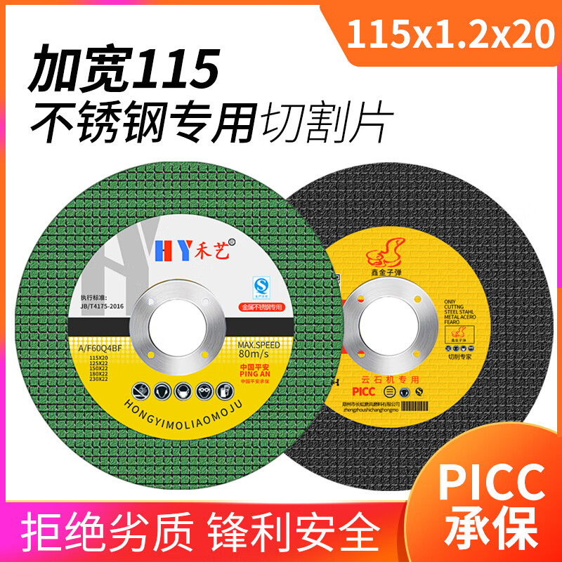 Special cutting blade for portable cutting machine with aperture 20mm grinding wheel blade marble electromechanical saw blade double mesh grinding wheel small slice Heyi 115x20 cutting blade 5 pieces