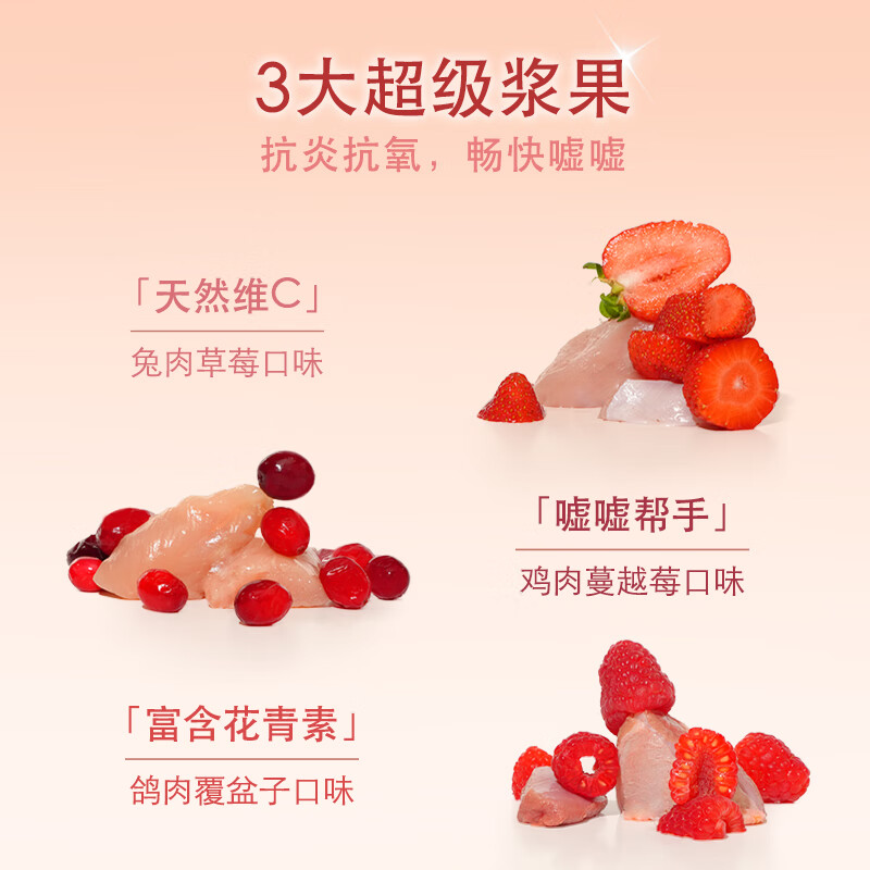 Gewu'an New Taste Staple Food Cat Strip Spoon Cat Strip Cat Wet Food Ice Cream Texture Berry Mixed Flavor 15g*3