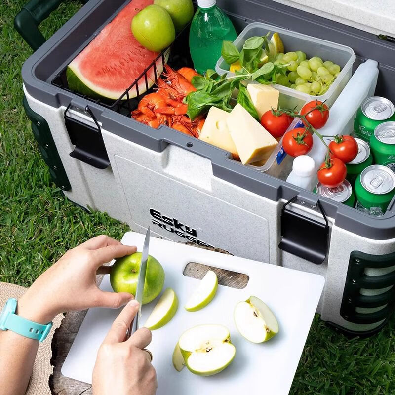 Insulated box, outdoor refrigerator, camping cooler, car-mounted fresh box, commercial seafood large-capacity incubator, portable white cover 6L, free ice plate*1