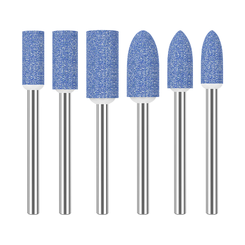 Huhao blue corundum flint small grinding wheel grinding head metal jade wood cast iron alloy steel marble electric grinder drill bit 3mm handle mixed sesame grinding head 6 pieces