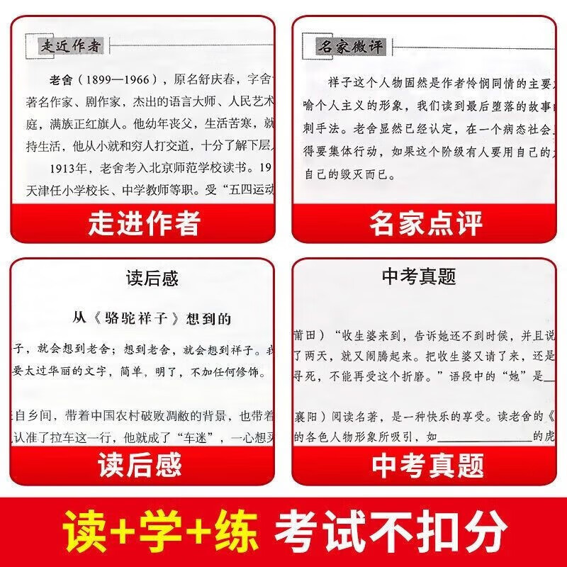 Camel Xiangzi and How Steel Was Made (2 volumes in total) Volume 2 for grade 1 and 7 Suitable for supplementary reading of People's Education Press textbooks and extracurricular books Chinese textbooks supporting reading classics curriculum series Genuine Lao She's original full version without deletions