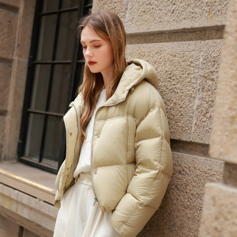 Tricolor 90 White Goose Down 2025 Winter New Short Style Goose Down Jacket Waterproof Easy Care Down Jacket M Bean Green M 160/84A