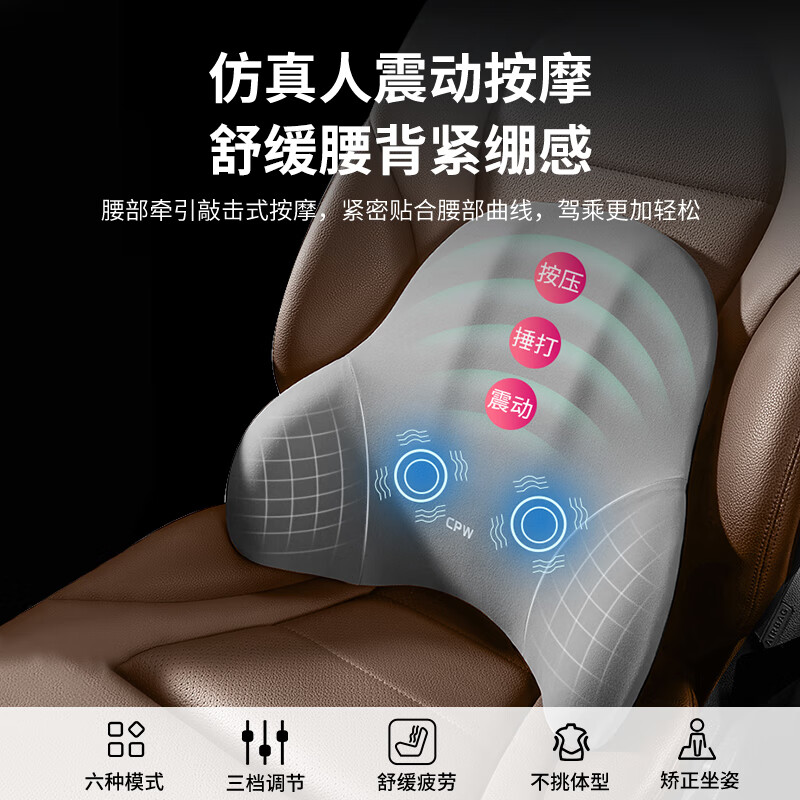 Apple Rabbit Valentine's Day gift for boyfriend, birthday gift for husband, father, boy, leader, car massage lumbar cushion for men, New Year and Spring Festival, high-end practical hot compress waist, increased hot compress type - headrest and waist support set - ghostwriting greeting card