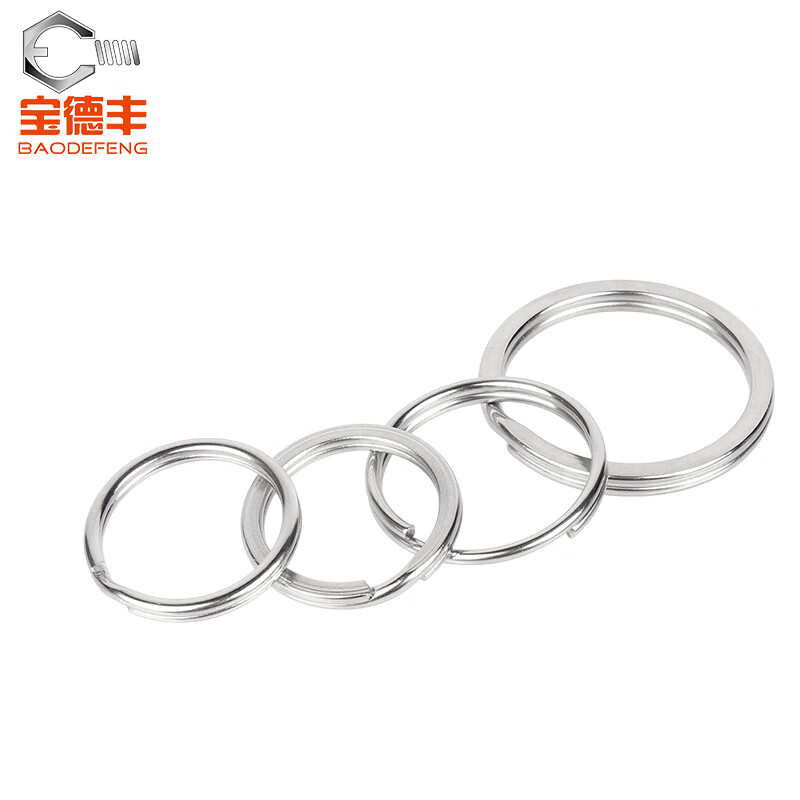 Baodefeng 304 stainless steel new aperture round key ring thickened size circle practical iy car key chain accessories aperture 1.8x25mm (20 pcs)
