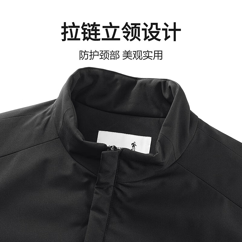 Dances with Wolves Level 4 Waterproof & Thickened Warm Stand Collar Easy Care Men's Executive Jacket 001 Black L