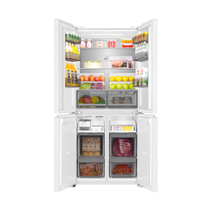 Haier Camellia 502-liter full-space fresh-keeping cross-door color crystal dual system 594mm ultra-thin zero-embedded BCD-502WGHTD1CDWU1