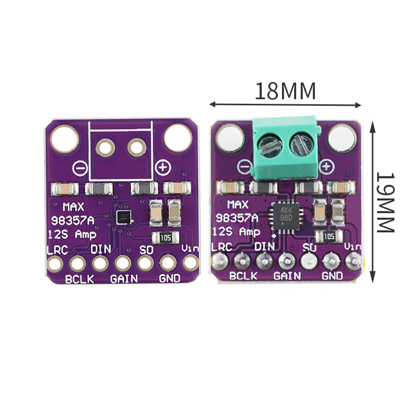 MAX98357AETE I2S audio amplifier module Class D audio power amplifier TQFN-16/BGA-9 MAX98357 module_no soldering no specifications