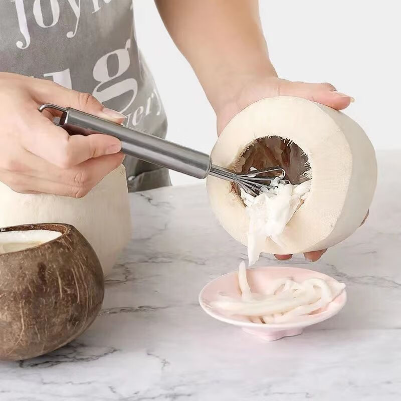 Vinoa Coconut Meat Remover Stainless Steel Scraping Coconut Shreds Digging Tool Coconut Shreds Planer Home Kitchen Quick Scraping Flagship Coconut Shreds Planer 1 Stainless Steel Coconut Planer