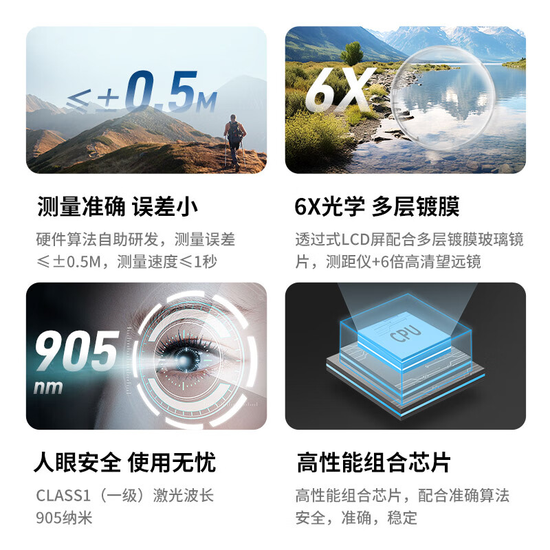 Huaiman laser rangefinder high-precision handheld electronic ruler golf outdoor measurement B 1800 meters distance measurement/speed measurement/scan mode/