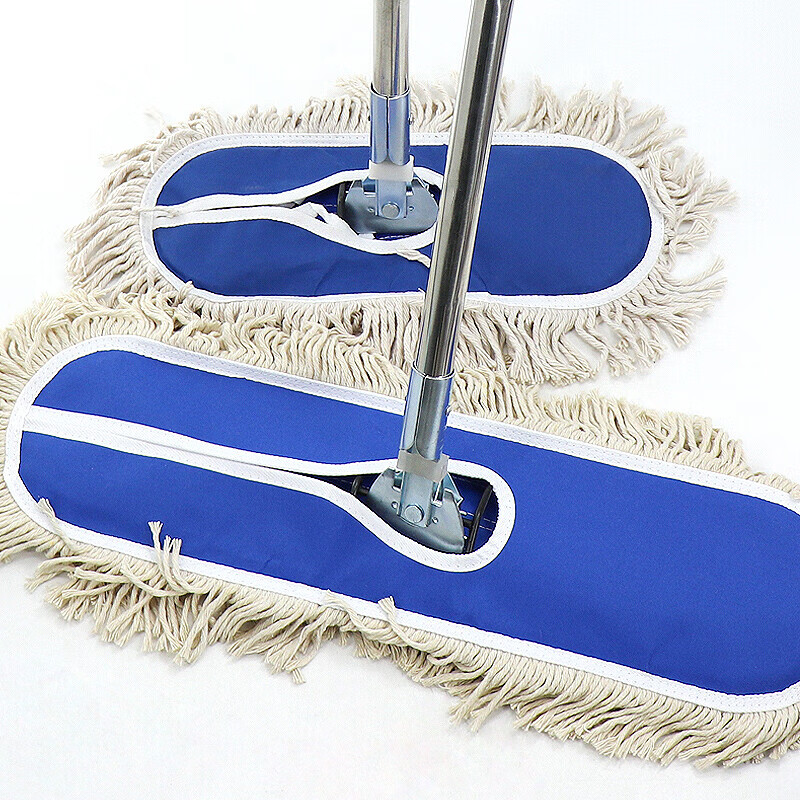 Hesdig JG-163 flat mop replacement cloth, large dust push mop head, absorbent cotton mop cloth, 60cm replacement cloth (blue) 2 pieces