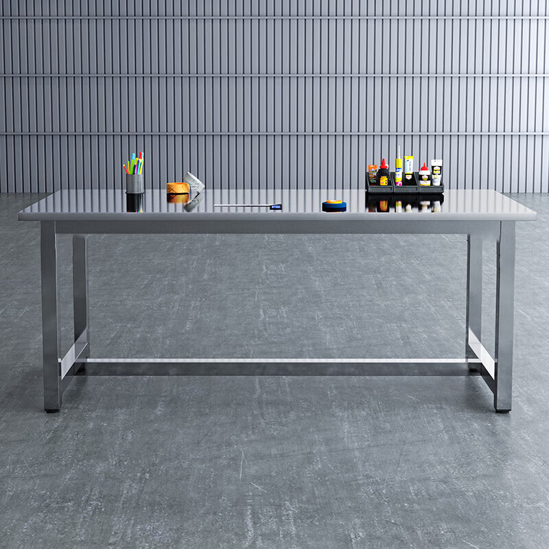Kegang stainless steel workbench factory packaging workshop wear-resistant assembly table waterproof, rust-resistant and high-temperature-resistant operation table laboratory acid-alkali-resistant and corrosion-resistant instrument experimental table assembly line operating table 201 stainless steel table 1400*800*750 300KG