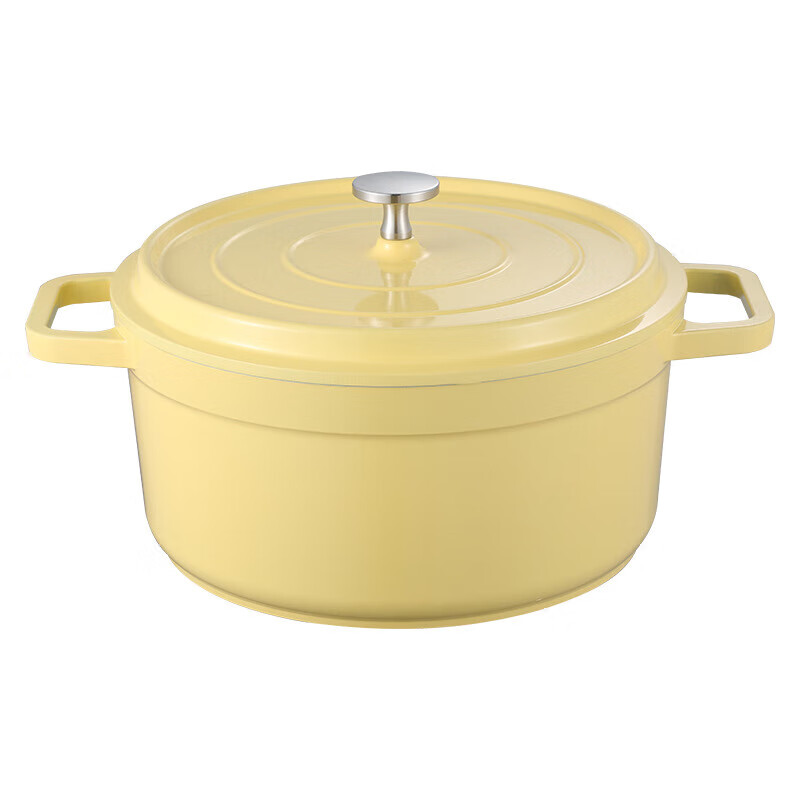 Household colorful enamel pot double-eared soup pot for soup stewing enamel pot non-stick pot multi-functional gas stove induction cooker 20CM white glass lid suitable for 1-4 people 20cm