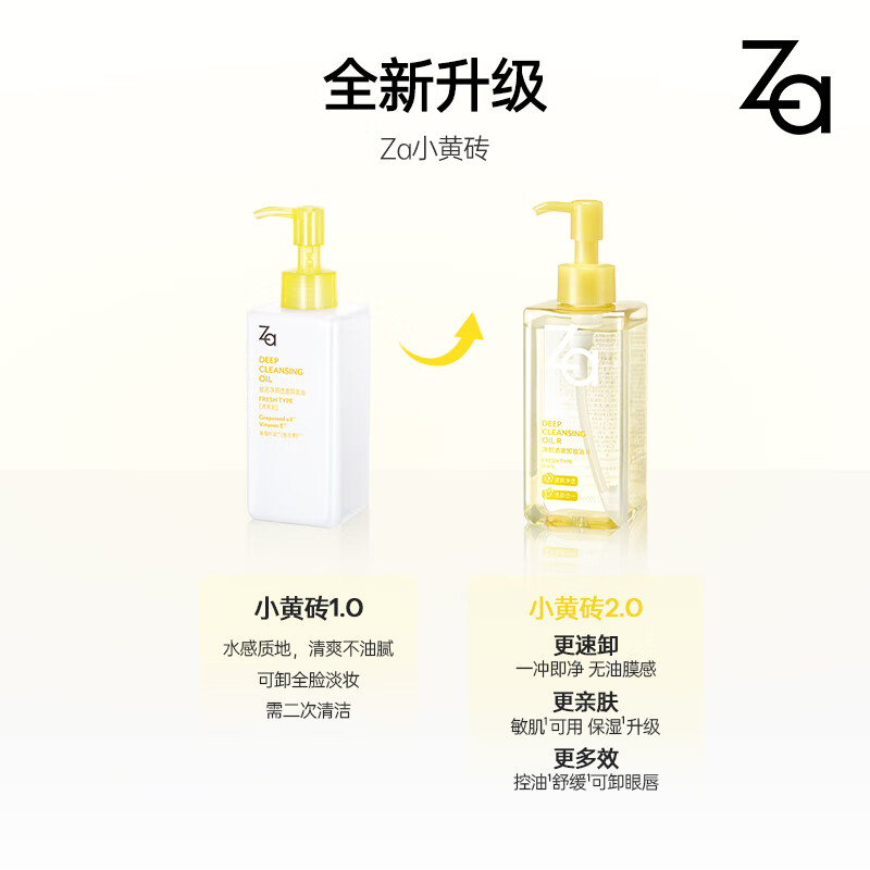 Ji Rui (ZA) Clear Little Yellow Brick Cleansing Oil 100ml, gentle cleansing for oily skin, quick makeup removal, non-greasy gift