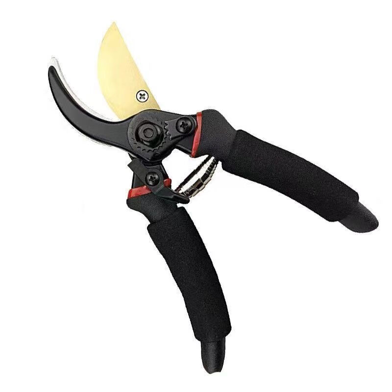 JCZS German craft garden scissors, special scissors for branch cutting, pruning shears, fruit tree shears, gardening scissors, black diamond, 6th generation SK5 steel finely ground blade, free ordinary pruning shears