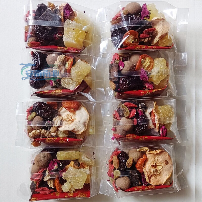 Food Huai Ningxia Babao Tea Rose Sauce Gaiwan Tea Sanbaotai Yinchuan Specialty Authentic Handmade Babao Tea Wolfberry Health Tea Authentic Traditional Old Flavor Babao Tea 1200g 75g*16 bags with rose sauce