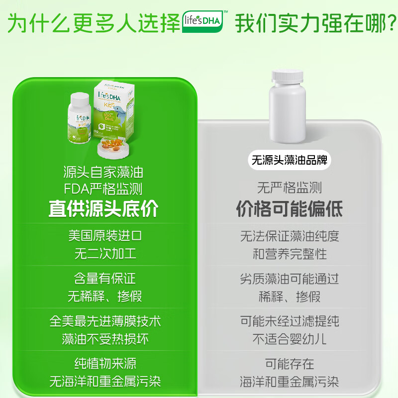 Life s DHA DSM source quality dha infants 0-3 years old children students baby DHA algae oil 120 capsules