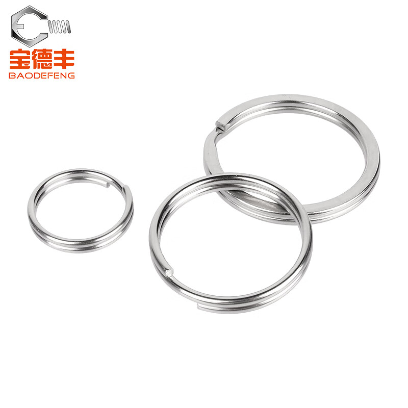 Baodefeng 304 stainless steel new aperture round key ring thickened size circle practical iy car key chain accessories aperture 1.8x25mm (20 pcs)