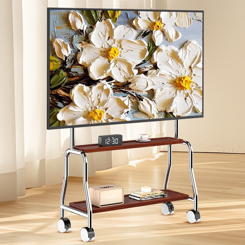 Xizhou Yeyu Mobile Art TV Stand 32-75 inches Floor Cart Hisense Huawei Skyworth and other TV Universal TV Stand Selected Stainless Steel/Double-layer Storage Rack