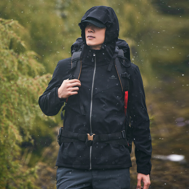 Pathfinder Seal Soft Shell Jacket Men's Windproof and Waterproof Outdoor Travel Mountaineering Jacket Men's Autumn and Winter Velvet Jacket Casual Jacket