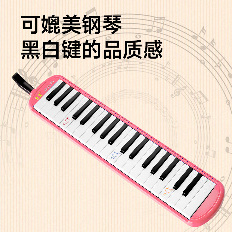 Chimei 37-key Teaching Recommendation Canvas Soft Bag Mouth Organ Anzhe (Pink, with Playing Instructions)