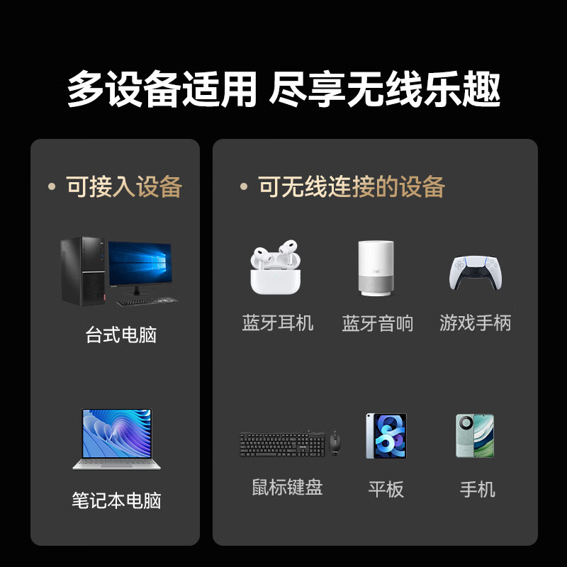 Shanze USB Bluetooth adapter 6.0 receiver transmitter compatible with 5.4/5.3 Bluetooth module computer desktop ps5 handle pc keyboard audio headset external wireless driver-free