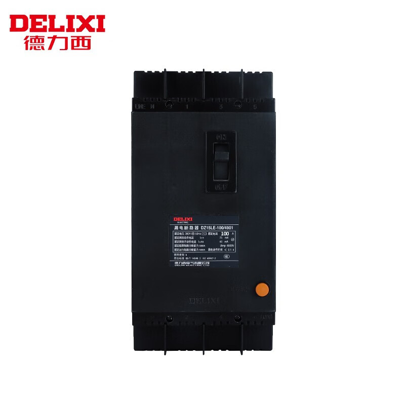 Delixi Electric (DELIXI) plastic case leakage protector 380V self-operated genuine large circuit breaker DZ15LE-100/2901 100A 50MA