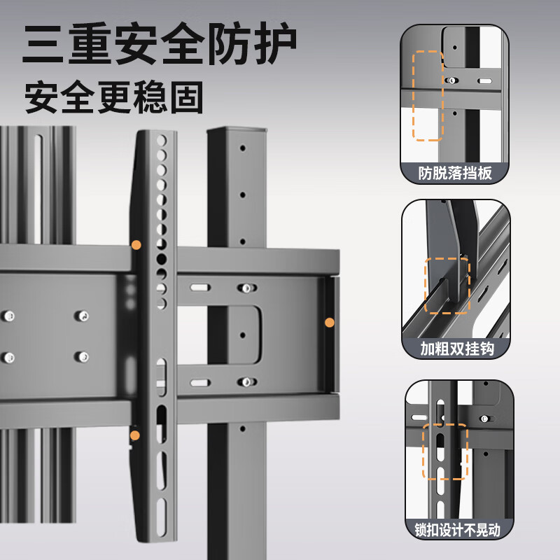 Xingkaishi mobile TV bracket (32-150 inches) universal floor-standing TV hanger TV cart video conferencing live display screen mobile cart floor-standing TV bracket 40-80 inches load-bearing upgrade upper and lower storage tray horizontal screen installation
