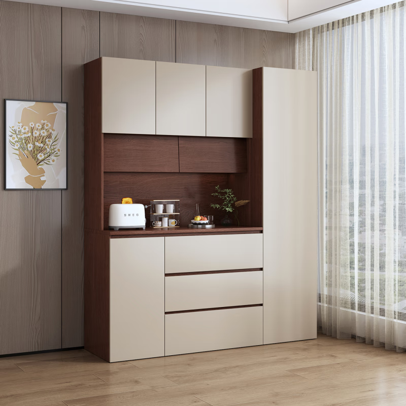 Popu light luxury high-end medieval style living room sideboard wall-mounted integrated storage cabinet multi-functional snack wine cabinet home tea C3 model length 220*height 240*depth 42