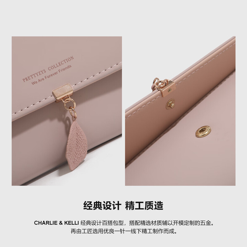 CHARLIE&KELLI Brand Small C&K Wallet Women's 2026 New Simple Business Coin Clip Versatile Multi-function Card Holder In Purple Valentine's Day Gift for Girlfriend