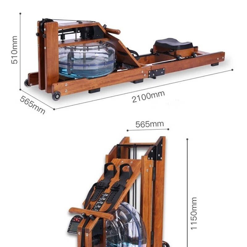 LNGA LANDGRELNGALANDGRE smart water resistance rowing machine multi-level adjustment household foldable water resistance rowing machine aerobic fitness upgraded light walnut electronic watch