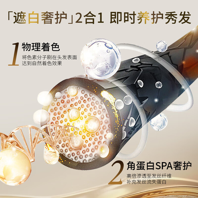 Jicaoshi's new product, the small golden tube polypeptide hair salon pen, is a magic tool for covering gray hair and easily replenishing color at home.