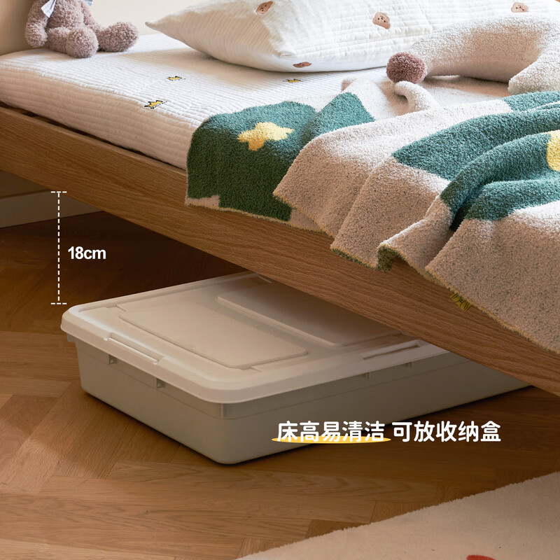 Genji Muyu solid wood children's bed soft package bed teen small bed boy single bed princess bed 1.5*2m (milky white soft package)