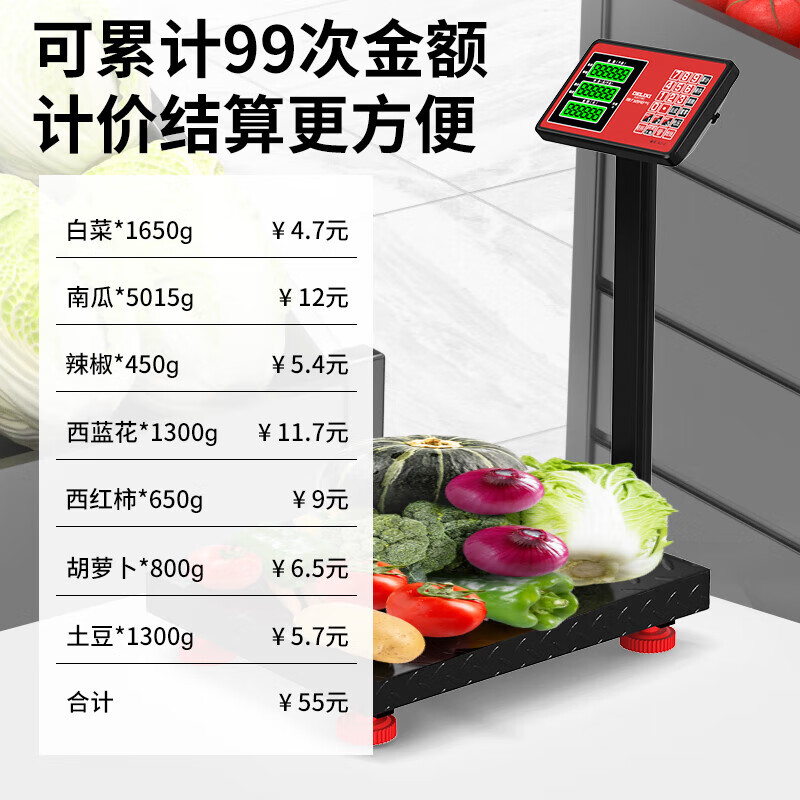 Delixi Electric Electronic Scale 60kg Commercial Home Supermarket Small Accurate Weighing Express Electronic Platform Scale 300kg Floor Scale 100kg 30 40 Pattern Scale Pan