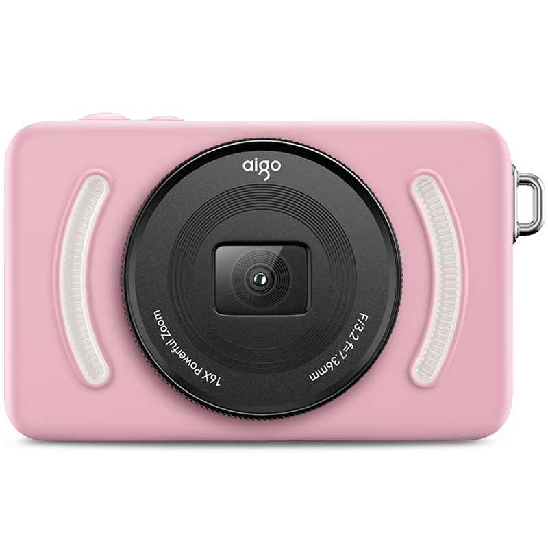 Aigo Patriot E3 student digital camera girl card machine campus high-definition travel birthday gift replacement ccd front and rear dual camera can take selfies 64GB pink