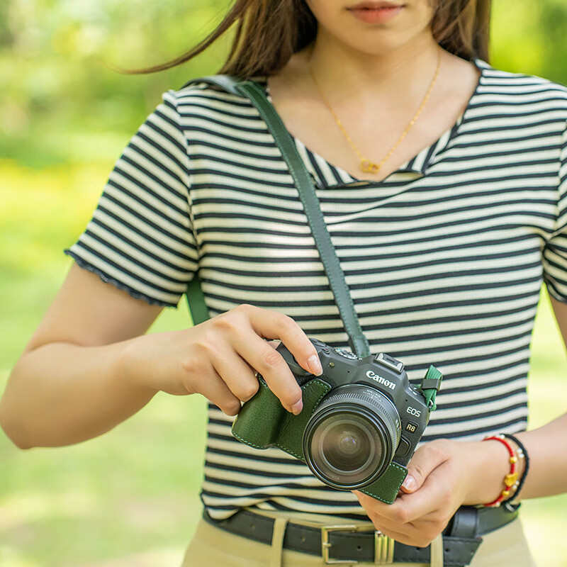 Photographer Canon R8 leather protective case r50v camera bag r5R6 second generation leather case R52r6 base R50 protective case rp leather accessories shelv first layer cowhide
