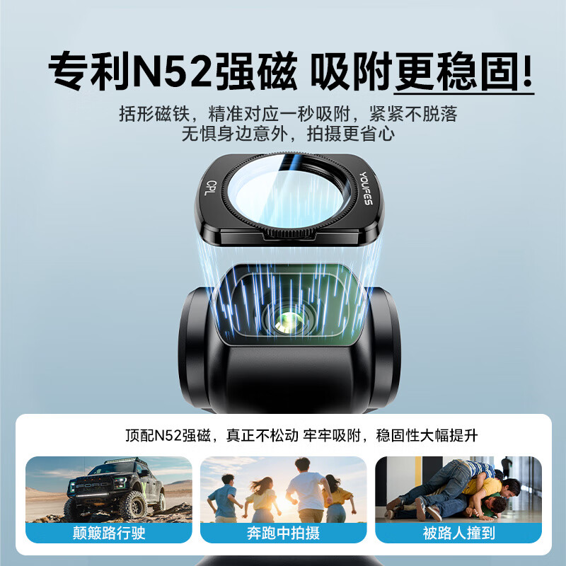 Yangfeisi ultra-clear ultra-thin DJI Pocket3 filter set magnetic DJI accessories sports camera UV mirror CPL polarizing mirror black soft 1/4 soft light mirror adjustable ND light reduction mirror