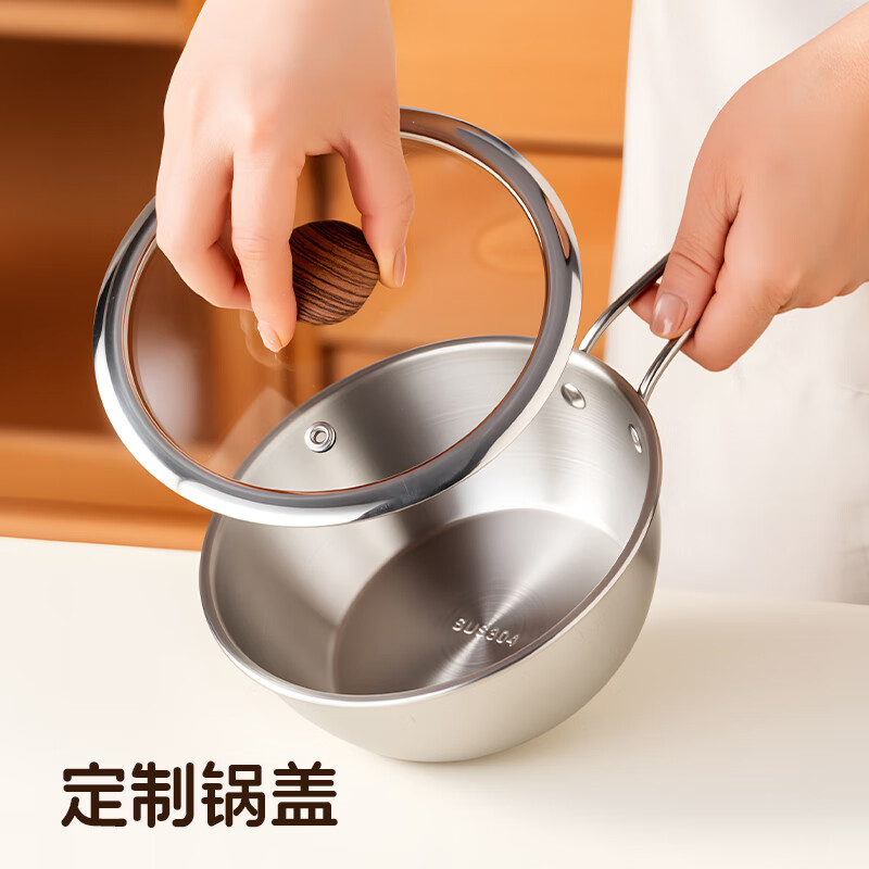 Onlycook household 304 stainless steel instant noodle bowl with lid and handle large capacity noodle pot small soup pot soup bowl