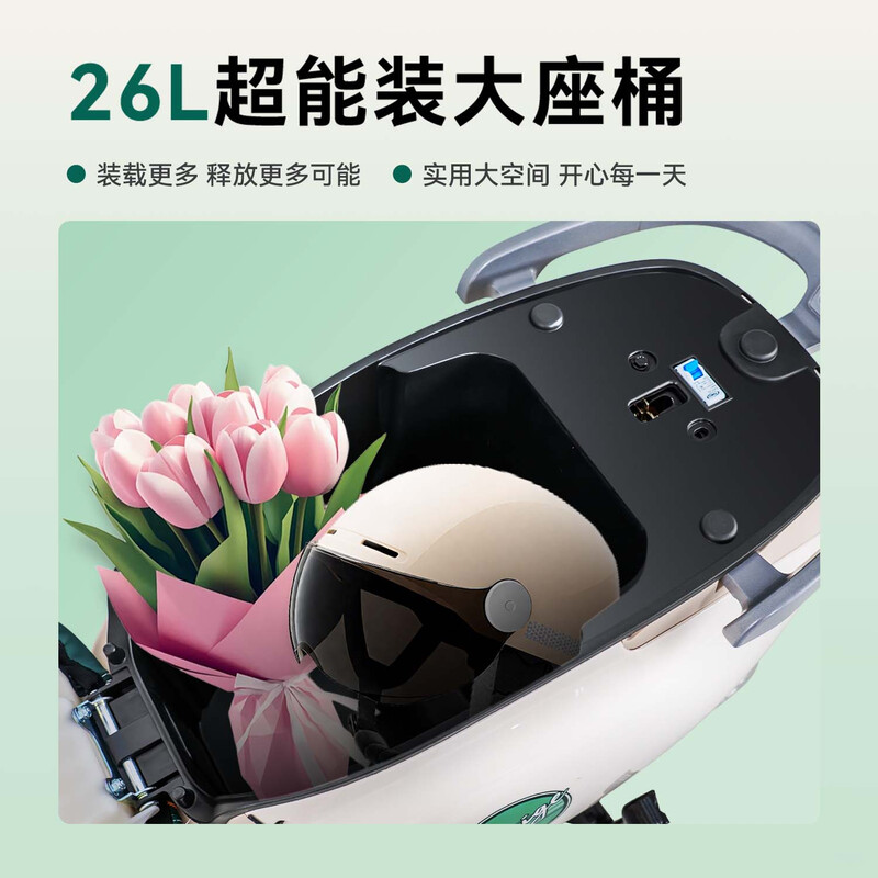 Racing pigeon electric light motorcycle Ruili 115KM long-range 72V32Ah lead-acid battery high-power high-end battery car for women high-looking commuter electric car sweet tea white