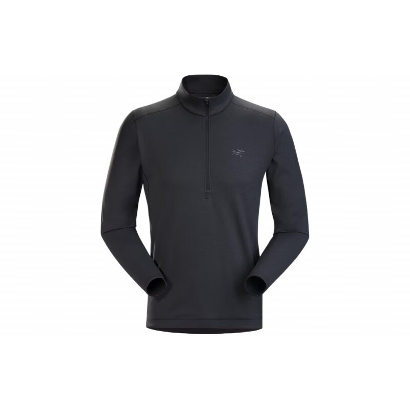 Arc'teryx (ARC TERYX) Christmas gift Arcteryx Motus series AR Zip LS solid color half zipper high collar black gray/Black Heather S